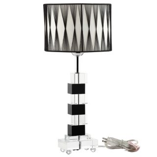 Percussion Black and White Crystal Modern Table Lamp  