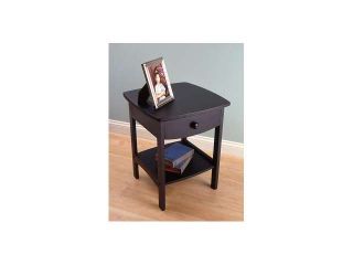 Black Curved End Night Table