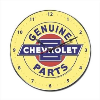 Past Time Signs GMC114 Genuine Chevy Parts Yellow Clock Automotive Clock