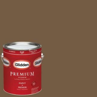 Glidden Premium 1 gal. #HDGY13D Tall Tree Bark Brown Flat Latex Interior Paint with Primer HDGY13DP 01F