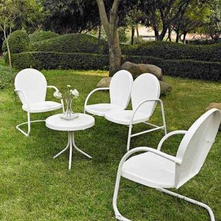 Crosley Furniture Griffith 4 Piece Metal Outdoor Conversation Seating Set