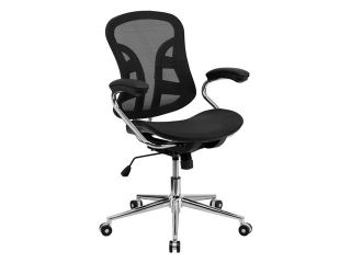 Flash Furniture Mid Back Black Mesh Computer Chair with Chrome Base [BT 2779 GG]