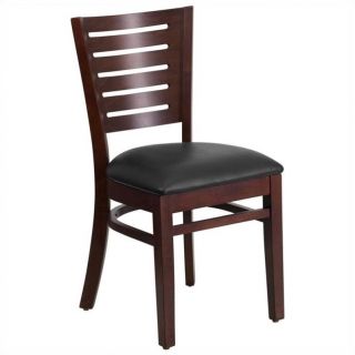 Flash Furniture Darby Series Upholstered Restaurant Dining Chair in Walnut and Black   XU DG W0108 WAL BLKV GG