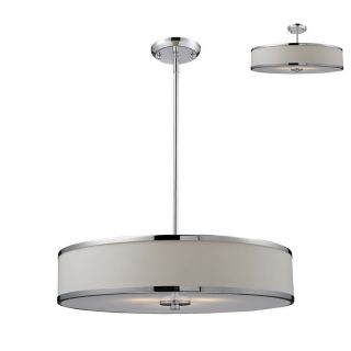 Z Lite Cameo 23.63 in W Chrome Pendant Light with Fabric Shade