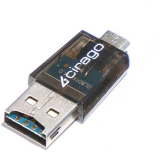 Cirago microUSB to microSD Card Reader, Black