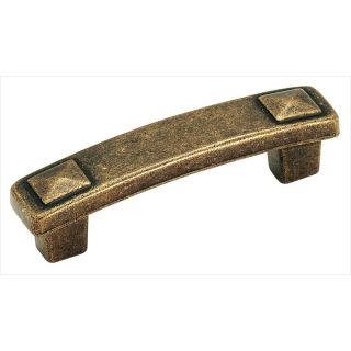 Amerock 3 in Center To Center Rustic Brass Forgings Bar Cabinet Pull