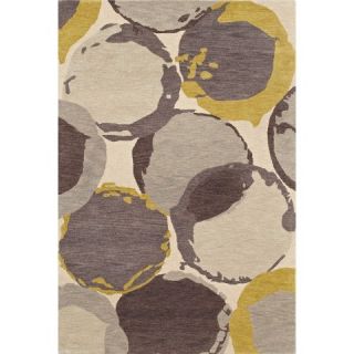 Abstract Circles Wool/Banana Viscose Rug