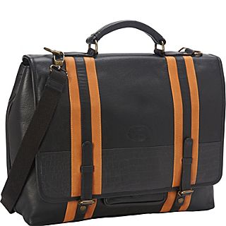 Sharo Leather Bags Womans Executive Black and Brown Laptop Computer Brief and Messenger Bag