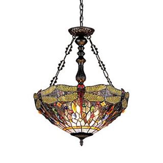 Chloe Lighting Dragonfly 3 Light Inverted Ceiling Pendent