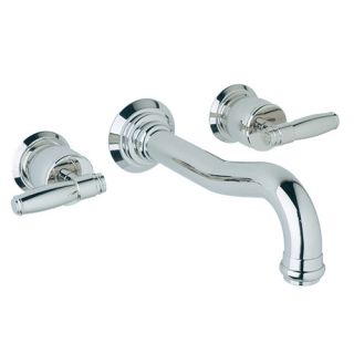 Gotham Double Handle Wall Mounted Gotham Spout Tub Filler with Lever