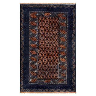 Herat Oriental Semi antique Afghan Hand knotted Tribal Balouchi Navy