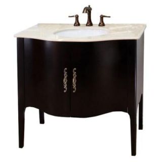 Bellaterra Home Pallazo II 36 6/10 in. W x 36 in. H Single Vanity in Espresso with Marble Vanity Top in Cream 203037 ES