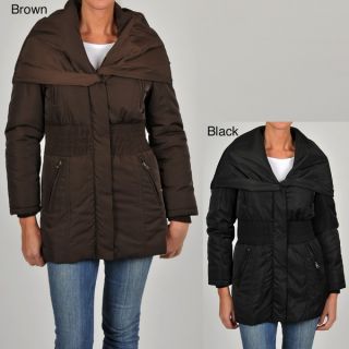 EXcelled Womens Faux Shearling Asymmetrical zip Coat