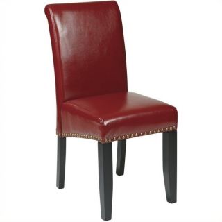 Office Star Metro Parsons Nail Head Dining Chair in Crimson Red   MET87RD