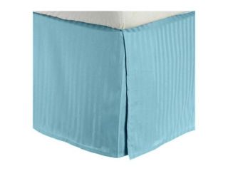 Classic Collections Regular Pleated Bed Skirt with 21" Inch Drop Length 800 Thread Count Queen 100% Organic Cotton Blue Stripe by HotHaat
