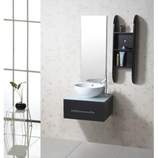 Virtu Ultra Modern Series 24 Single Bathroom Vanity Set with Mirror