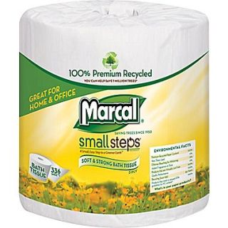 Marcal 100% Recycled Bath Tissue, 2 Ply, White, 336 Sheets/Roll, 48 Rolls/Case (6079 48)