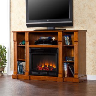Catalina Media Fireplace Stand for TVs up to 50&quot;, Glazed Pine