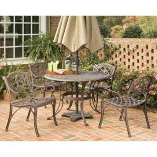 Home Styles Biscayne Cast Aluminum Bronze 5 piece 48 inch Patio Dining Set