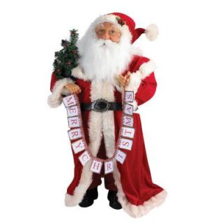 Kurt S. Adler 36 in. Standing Santa with Merry Christmas Banner JK0216