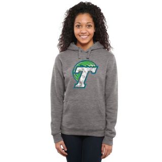 Tulane Green Wave Womens Gray Classic Primary Pullover Hoodie