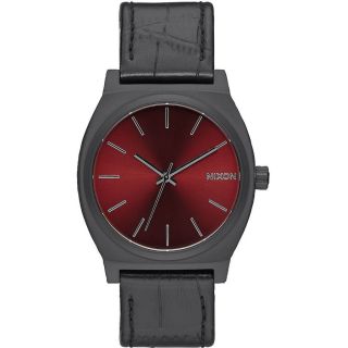 Nixon Small Time Teller Leather Watch   Womens