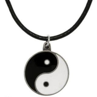 Carolina Glamour Collection Pewter Yin Yang Leather Cord Necklace