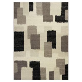 Kas Rugs Patchblock Black/Ivory 6 ft. 7 in. x 9 ft. 6 in. Area Rug REF741367X96