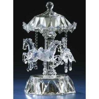 Icy Crystal LED Lighted Love Makes the World Go Round Musical Animated Carousel