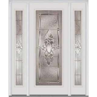 Milliken Millwork 60 in. x 80 in. Heirloom Master Deco Glass Full Lite Painted Builder's Choice Steel Prehung Front Door with Sidelites Z014175L