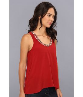 rebecca taylor sleeveless embellished high low cami persimmon
