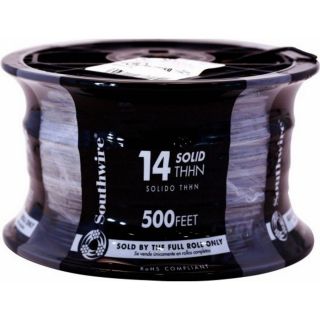 500 ft 14 AWG Solid Black Copper THHN Wire (By the Roll)
