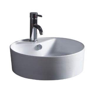 Wells Sinkware Round Vitreous White Ceramic Single Bowl Sink