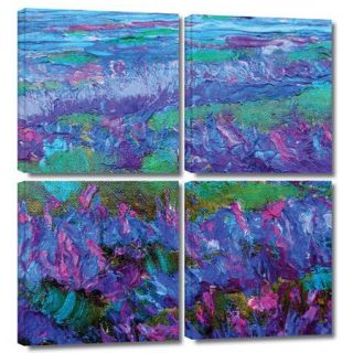 ArtWall 'Statice Fying' by Susi Franco 4 Piece Painting Print Gallery Wrapped Canvas Set
