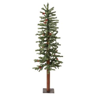 Vickerman 3 ft Pre Lit Winterberry Slim Artificial Christmas Tree with White Incandescent Lights