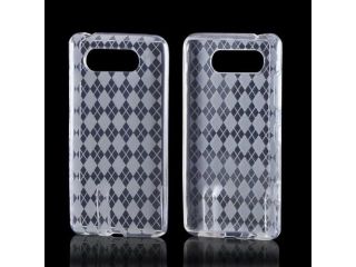Clear Argyle Crystal Rubbery Feel Silicone Skin Case Cover For Nokia Lumia 820