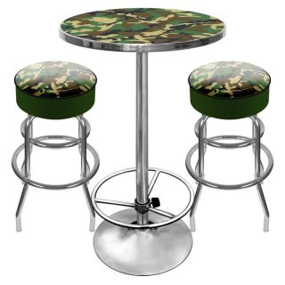 Hunt Camo Game Room 3 Piece Pub Table Set by Trademark Global