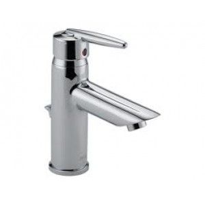 Delta 585LF MPU Bathroom Faucet, Grail Two Handle Metal Pop Up Drain Widespread, Lead Free   Chrome