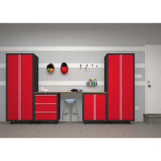 NewAge Products Bold Series 5 Piece Cabinetry Set in Red  