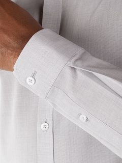 Limehaus Plain Slim Fit End On End Formal Shirt Grey