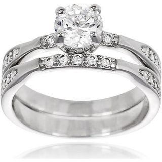 Alexandria Collection CZ Sterling Silver Bridal Set