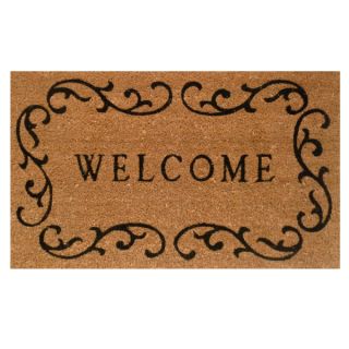 Welcome Curlicue Coir with Vinyl Backing Doormat (17 x 29