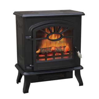 Sonax 18 in W 5000 BTU Black Metal Electric Fireplace