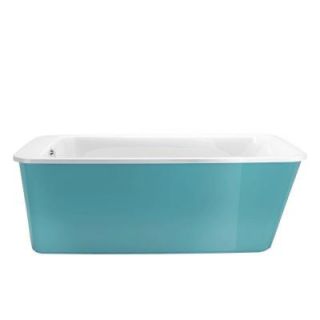 MAAX Lounge 5.3 ft. Freestanding Reversible Drain Bathtub in White with Aqua Apron 105798 000 001 103