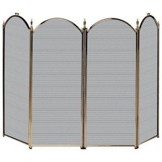 Uniflame 4 Panel Triple Plated Folding Fireplace Screen
