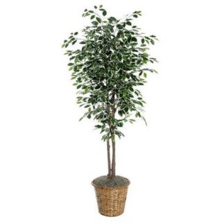 Vickerman Deluxe Artificial Potted Natural Ficus Tree in Basket