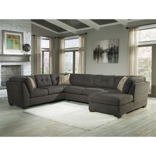 Ashley Furniture Delta City 3 Piece Left Facing Sectional in Steel   19700 38 34 17 PKG