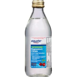 Equate Cherry Flavor Magnesium Citrate Oral Solution Saline Laxative, 10 fl oz