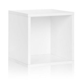 Way Basics zBoard Eco 14.8 in. x 14.8 in. White Stackable Large Storage Cube Organizer BS SCUBE WE