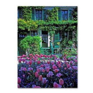 Trademark Fine Art 32 in. x 22 in. Monet's House with Tulips Canvas Art KY0047 C2232GG